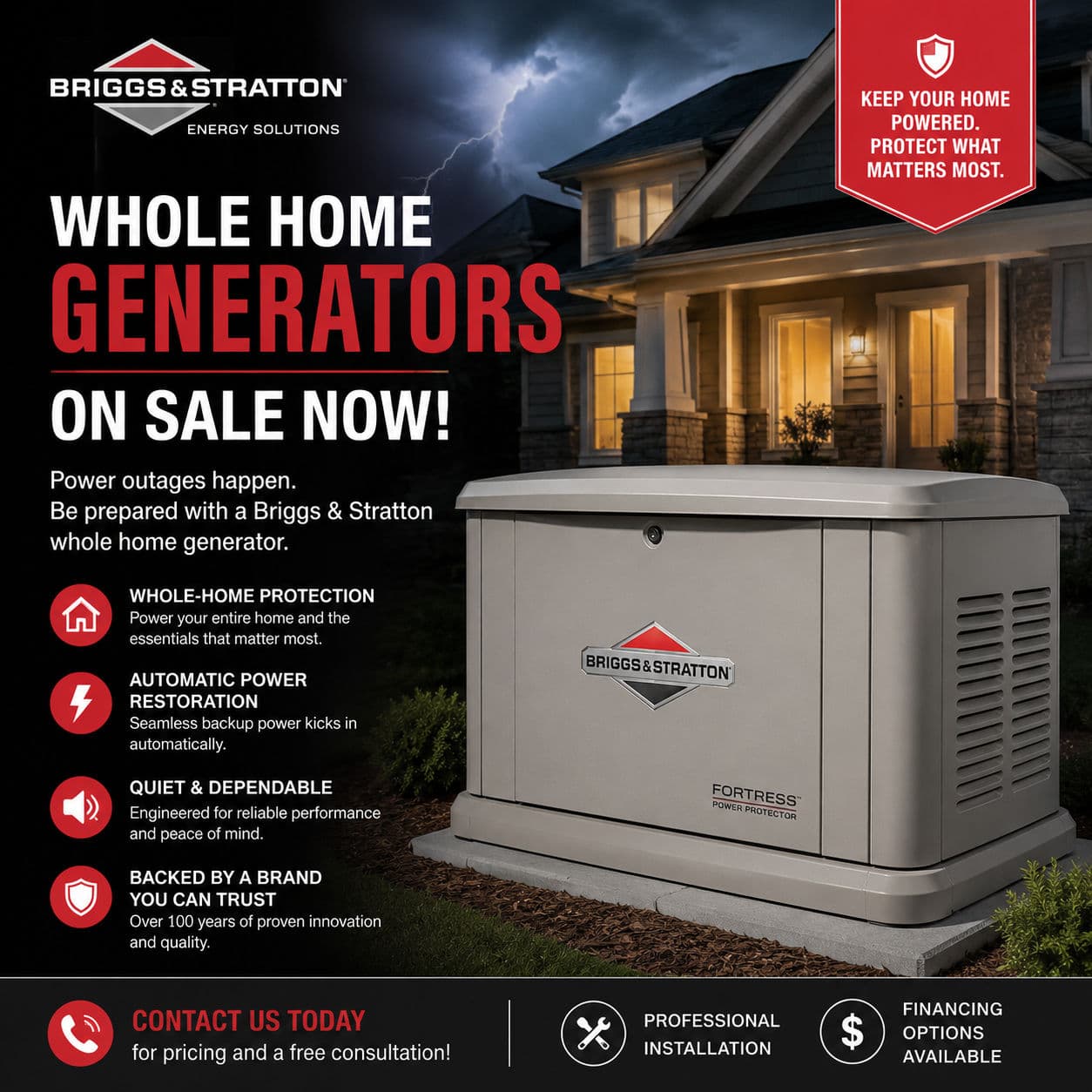We're Now an Authorized Briggs & Stratton Whole-Home Generator Dealer image